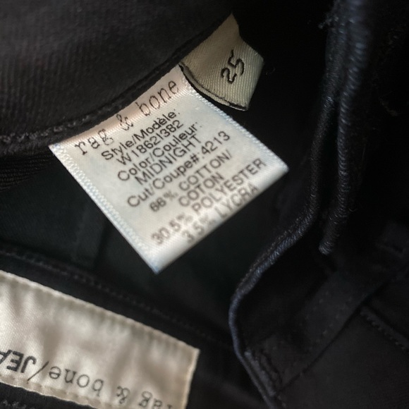 RAG & BONE Black Side Zip Skinny High Waist Jeans - Picture 7 of 8